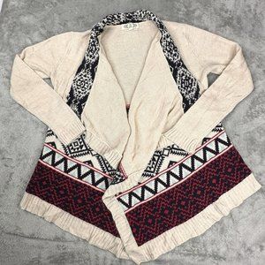 Pink Rose Open Cardigan Sweater‎ Size Small Oversized Beautiful